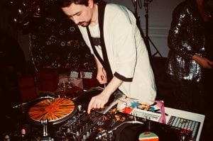 DJ spinning records