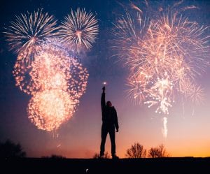 Firework display on New Years eve