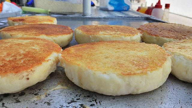 pancakes on the griddle