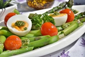 boiled eggs with salad