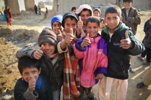 Afghanistan children smiling for the camera