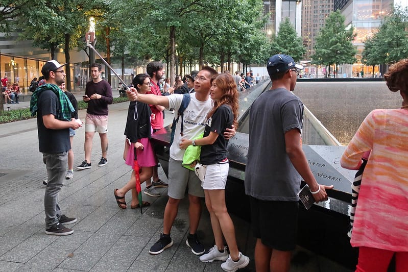 a couple taking selfie photos 