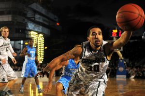 action! dribbling a basketball 