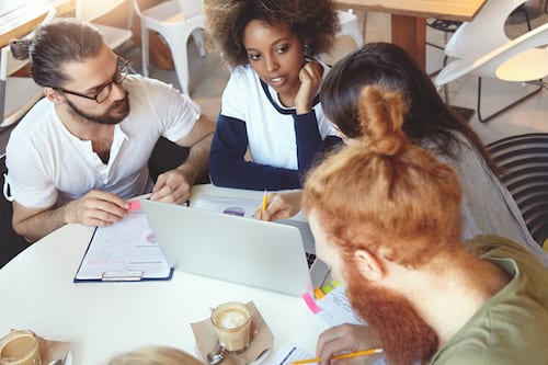 Marketing team discussing an initiative