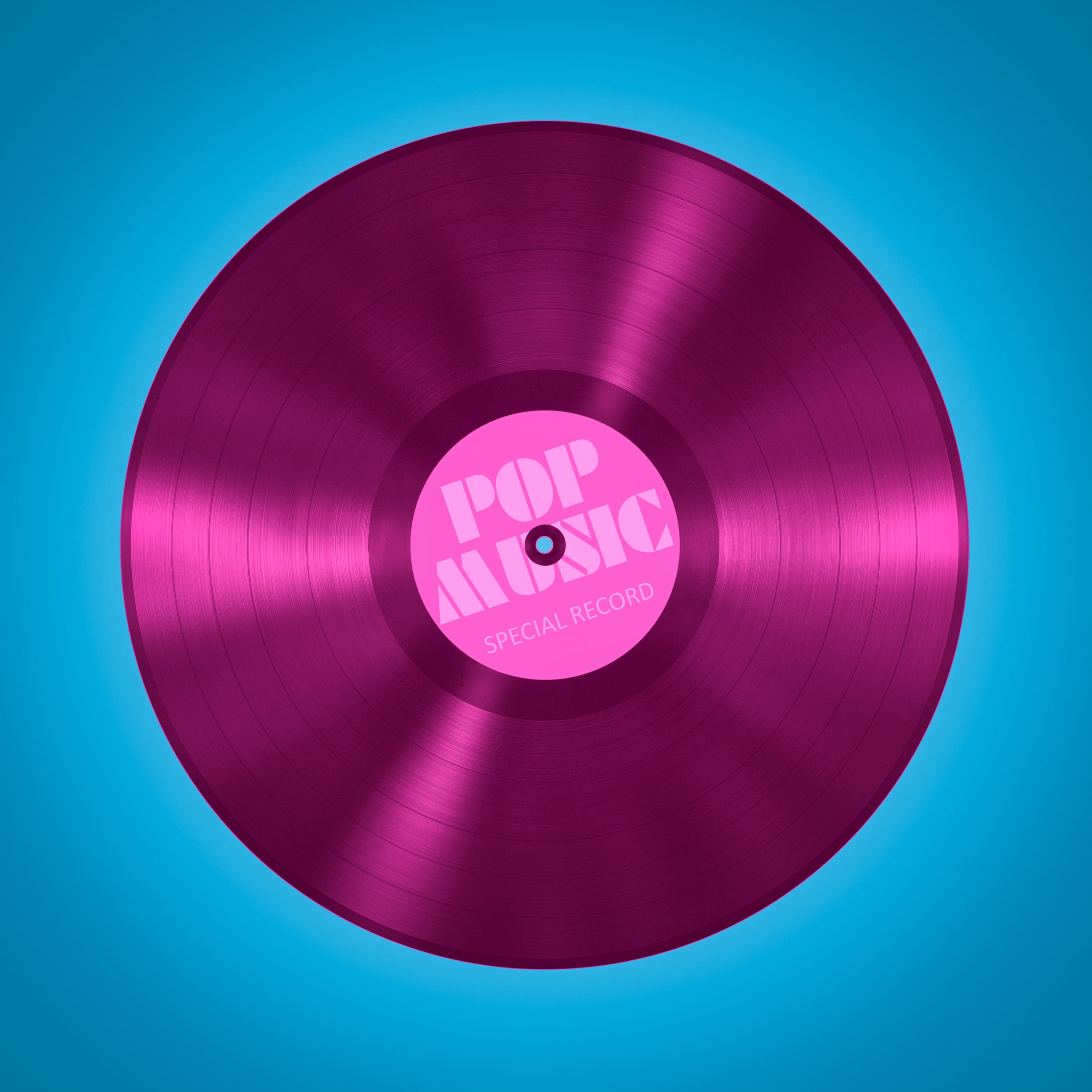 An illustration of an old vinyl record of pop music