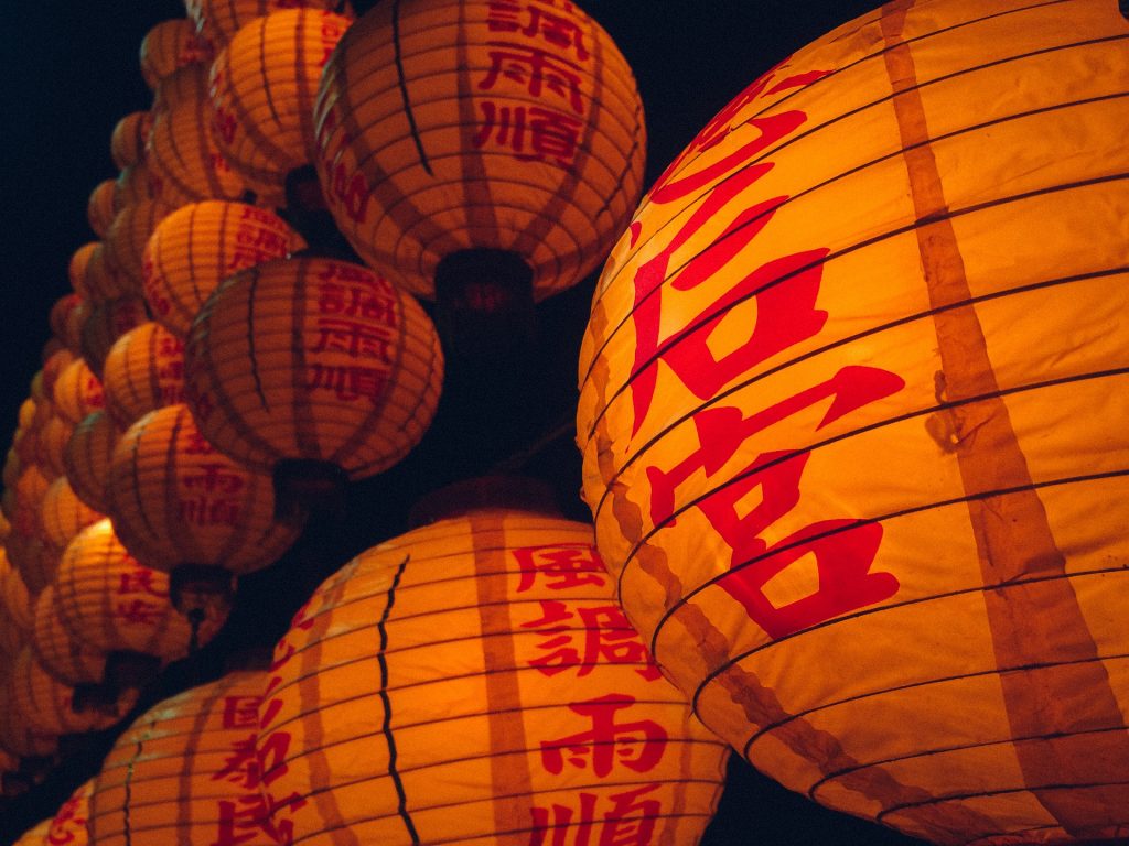 Red Chinese lanterns for New Year