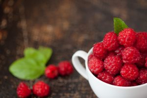 a cup of raspberries - a great way to start the day