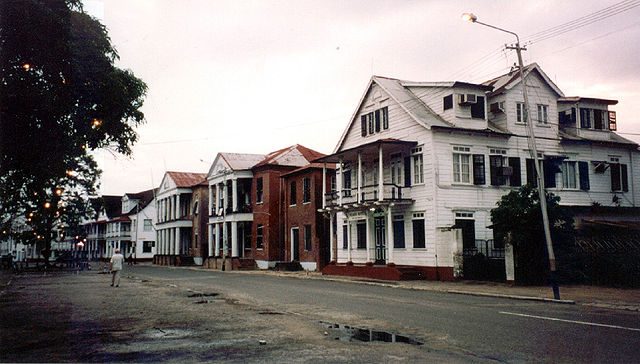 Paramaribo colonial style houses