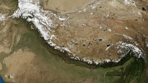 Satellite image of the Himalayas