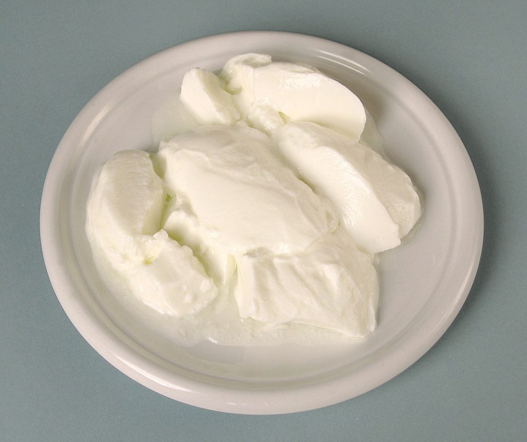 a plate of yogurt