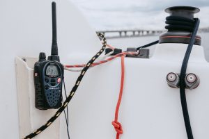A Marine VHF Radio on a Boat