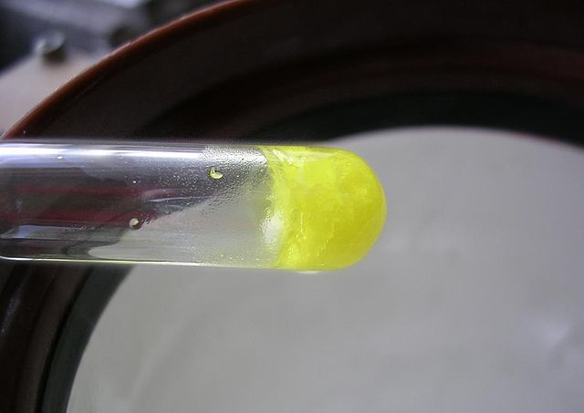 Solidified Chlorine in a tube