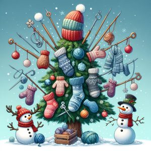 A knitting christmas tree