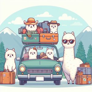 Alpaca the suitcases