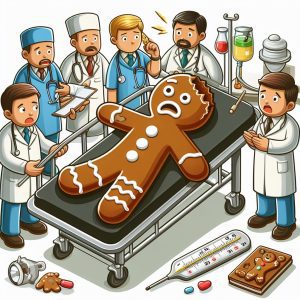 Gingerbread man at hospital