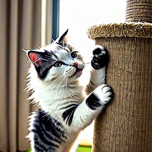 cat scratching a post