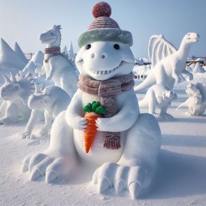 FrostBite the Dinosaur Snowman